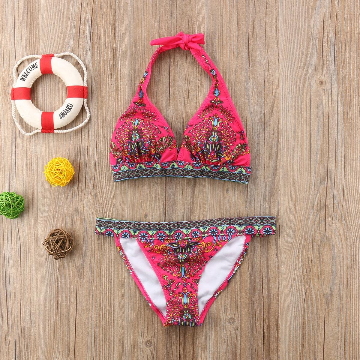 women-summer-beautiful-print-swimsuit-bikini-set-women-s-solid-halter-padded-push-up-bikini-set-two-pieces-swimsuit-swimwear-bathing-suit-push-up-bandage-swimming-costume-bathing-suit-fashion-beachwea